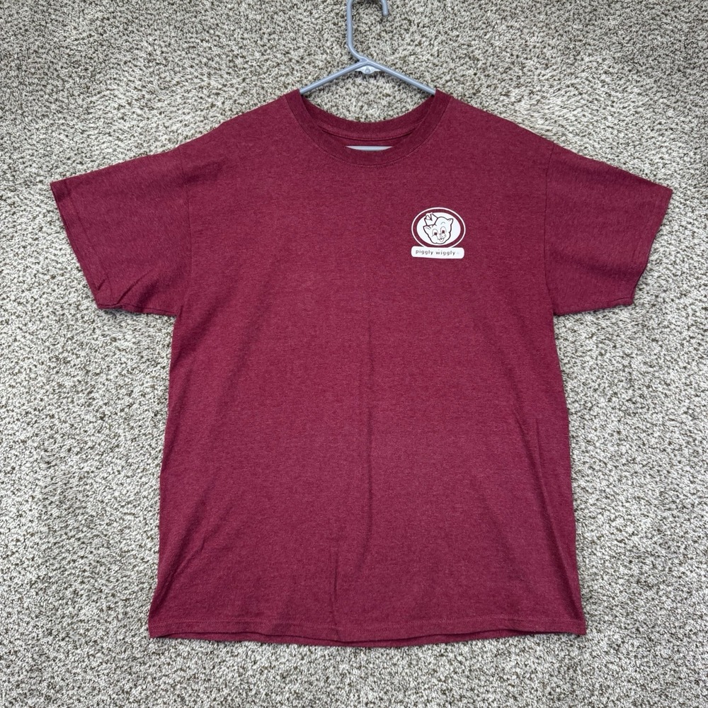 Piggly Wiggly Shirt Adult Size Large Red Pig Life Logo Southern Grocery Store